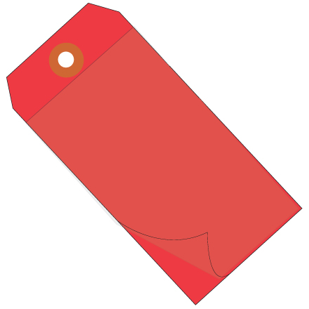 4 <span class='fraction'>3/4</span> x 2 <span class='fraction'>3/8</span>" Red Self-Laminating Tags