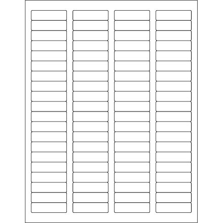 1 <span class='fraction'>3/4</span> x 1/2" White Removable Rectangle Laser Labels