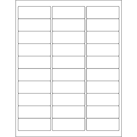 2 <span class='fraction'>5/8</span> x 1" Glossy White Rectangle Laser Labels