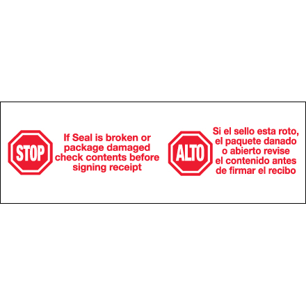 3" x 110 yds. - "Stop / Alto" Tape Logic<span class='rtm'>®</span> Messaged Carton Sealing Tape